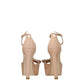 Beige Leather Platforms