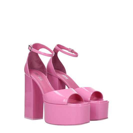Pink Leather Platforms