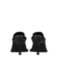 Black Leather Stiletto Heels Sandals