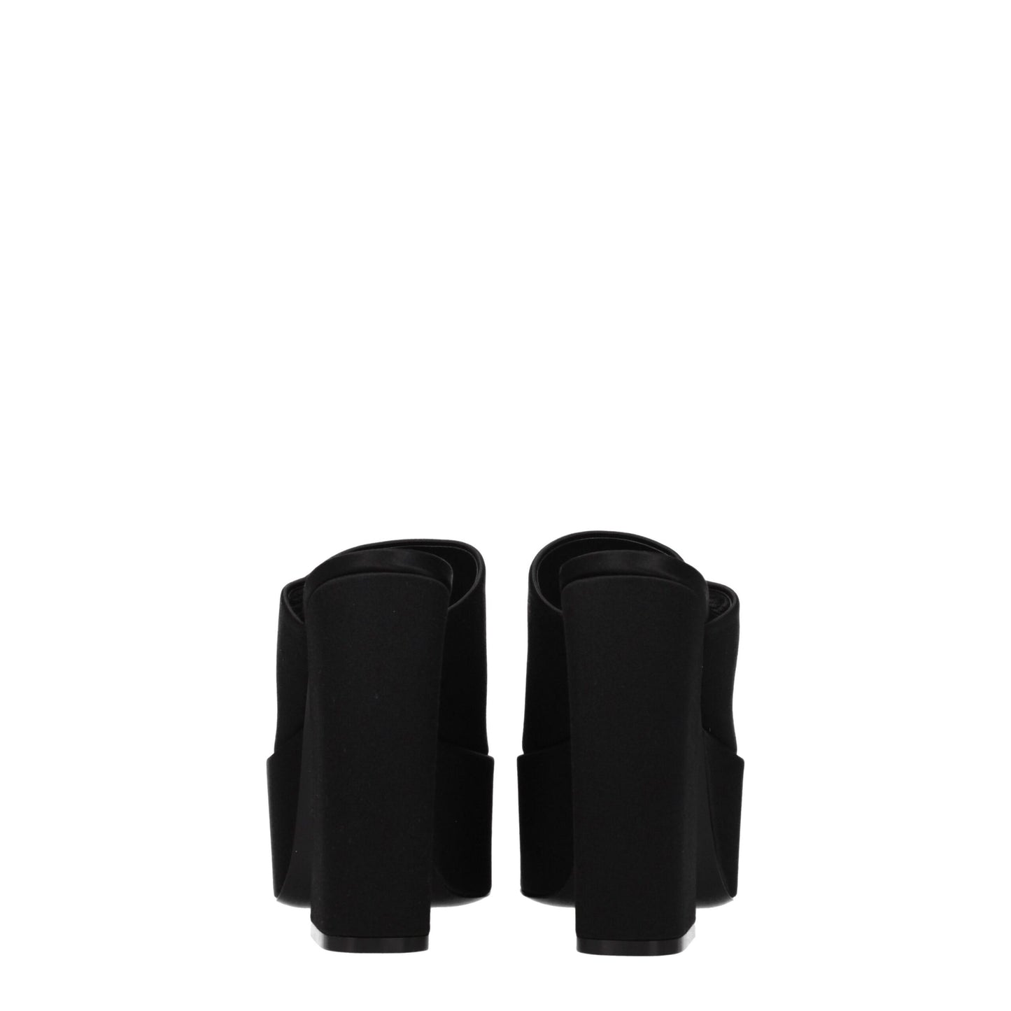 Black Satin Platforms