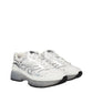 White Fabric Athletic Sneakers
