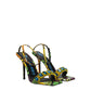Multicolor Leather Stiletto Heels Sandals