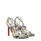 White Leather Stiletto Heels Sandals