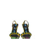 Multicolor Leather Stiletto Heels Sandals