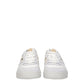 White Fabric Low Tops