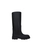 Black Cotton Rain Boots