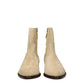 Beige Leather Ankle Boots