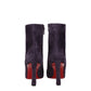 Purple Leather Ankle Boots