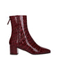 Red Leather Ankle Boots