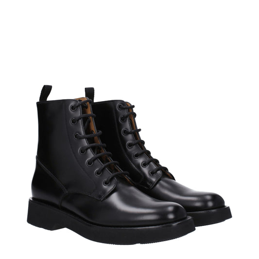 Black Leather Ankle Boots