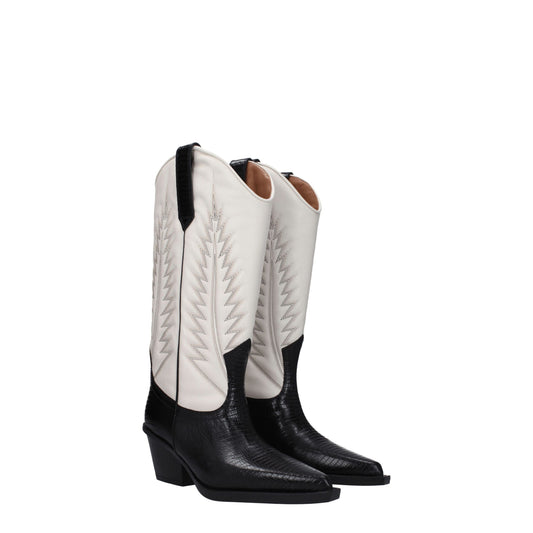 Beige Leather Boots