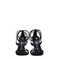 Black Fabric Stiletto Heels Sandals