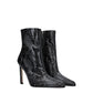 Gray Leather Ankle Boots