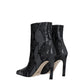 Gray Leather Ankle Boots