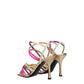 Multicolor Leather Stiletto Heels Sandals