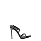 Black Leather Stiletto Heels Sandals