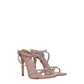 Pink Leather Stiletto Heels Sandals