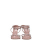 Pink Leather Stiletto Heels Sandals