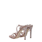 Pink Leather Stiletto Heels Sandals