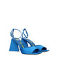 Blue Satin Stiletto Heels Sandals
