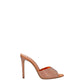 Orange Leather Stiletto Heels Sandals