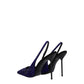 Black Leather High Heel Pumps
