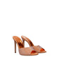Orange Leather Stiletto Heels Sandals