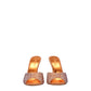 Orange Leather Stiletto Heels Sandals