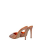 Orange Leather Stiletto Heels Sandals