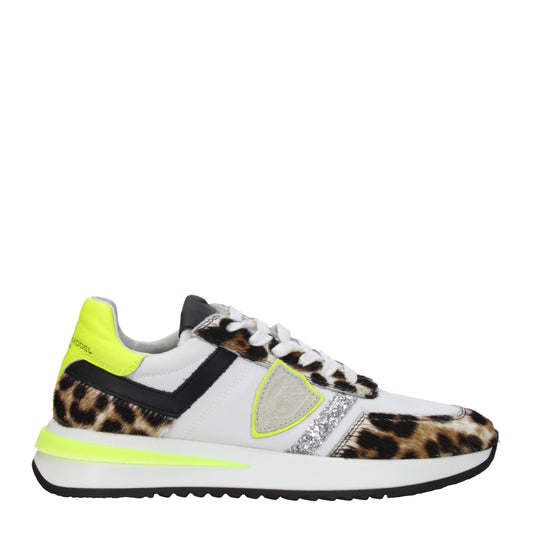 White Fabric Athletic Sneakers