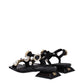 Black Leather Flat Sandals