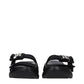Black Fabric Slippers Sandals