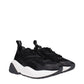 Black Fabric Chunky Sneakers