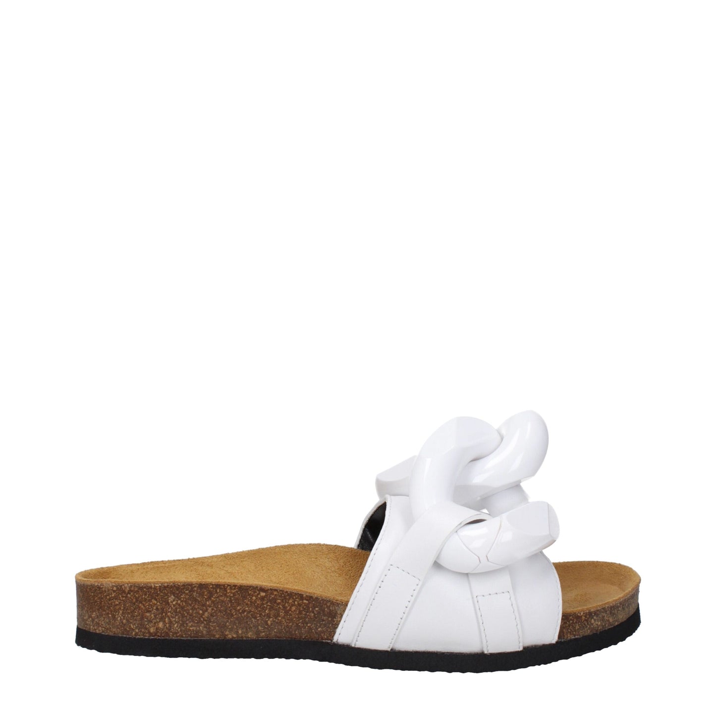 White Leather Slippers Sandals