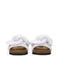 White Leather Slippers Sandals