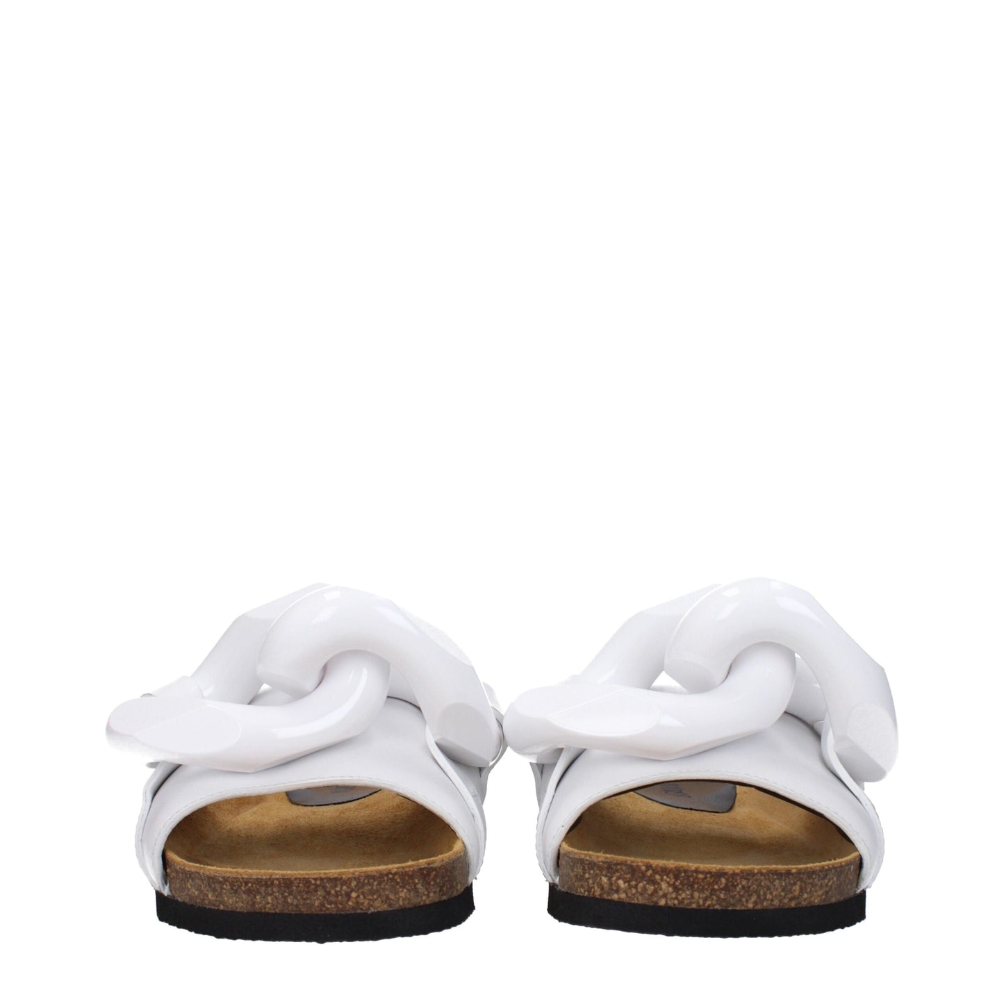 White Leather Slippers Sandals