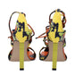 Orange Leather Stiletto Heels Sandals
