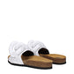 White Leather Slippers Sandals