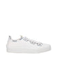 White Fabric Low Tops