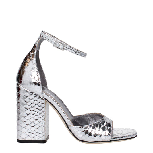 Gray Leather Platforms