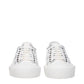 White Fabric Low Tops