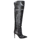 Gray Leather Over The Knee