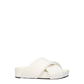 White Leather Slippers Sandals