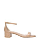 Pink Leather Flat Sandals