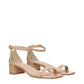 Pink Leather Flat Sandals