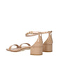 Pink Leather Flat Sandals