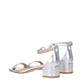 Gray Leather Flat Sandals