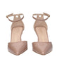 Pink Leather Stiletto Heels Sandals