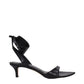 Black Leather Flat Sandals
