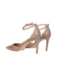 Pink Leather Stiletto Heels Sandals